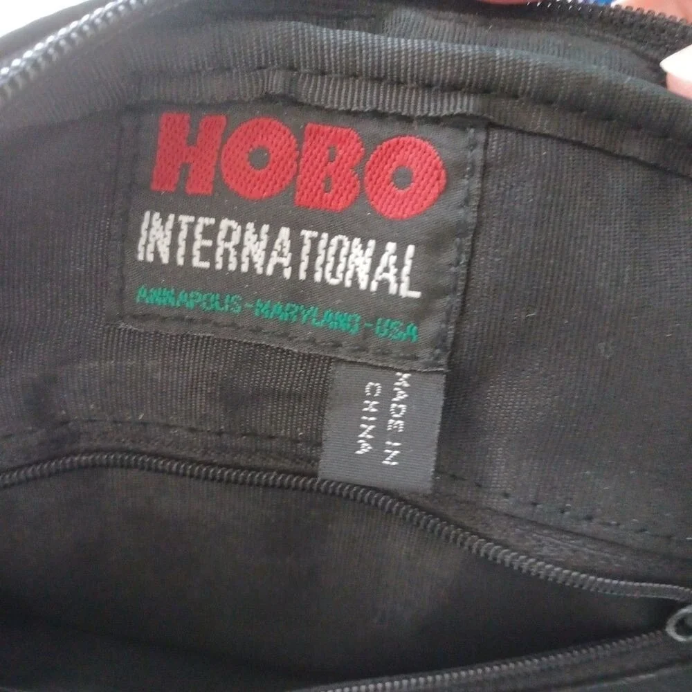 HOBO International Backpack Vintage 90s Y2K‎ Nylon Black Adjustable Straps